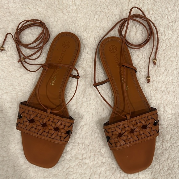 Tory Burch Women's Basket-Weave Espadrille Sandals - Aged Camello size 8.5 - Picture 5 of 6